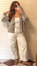 FAIR ISLE KNIT CARDIGAN.