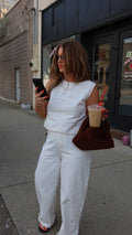 WHIMSY WHITE DENIM SET.
