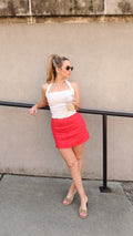 LUNA LINEN HALTER TOP.