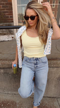 BUTTER RIBBED TANK.