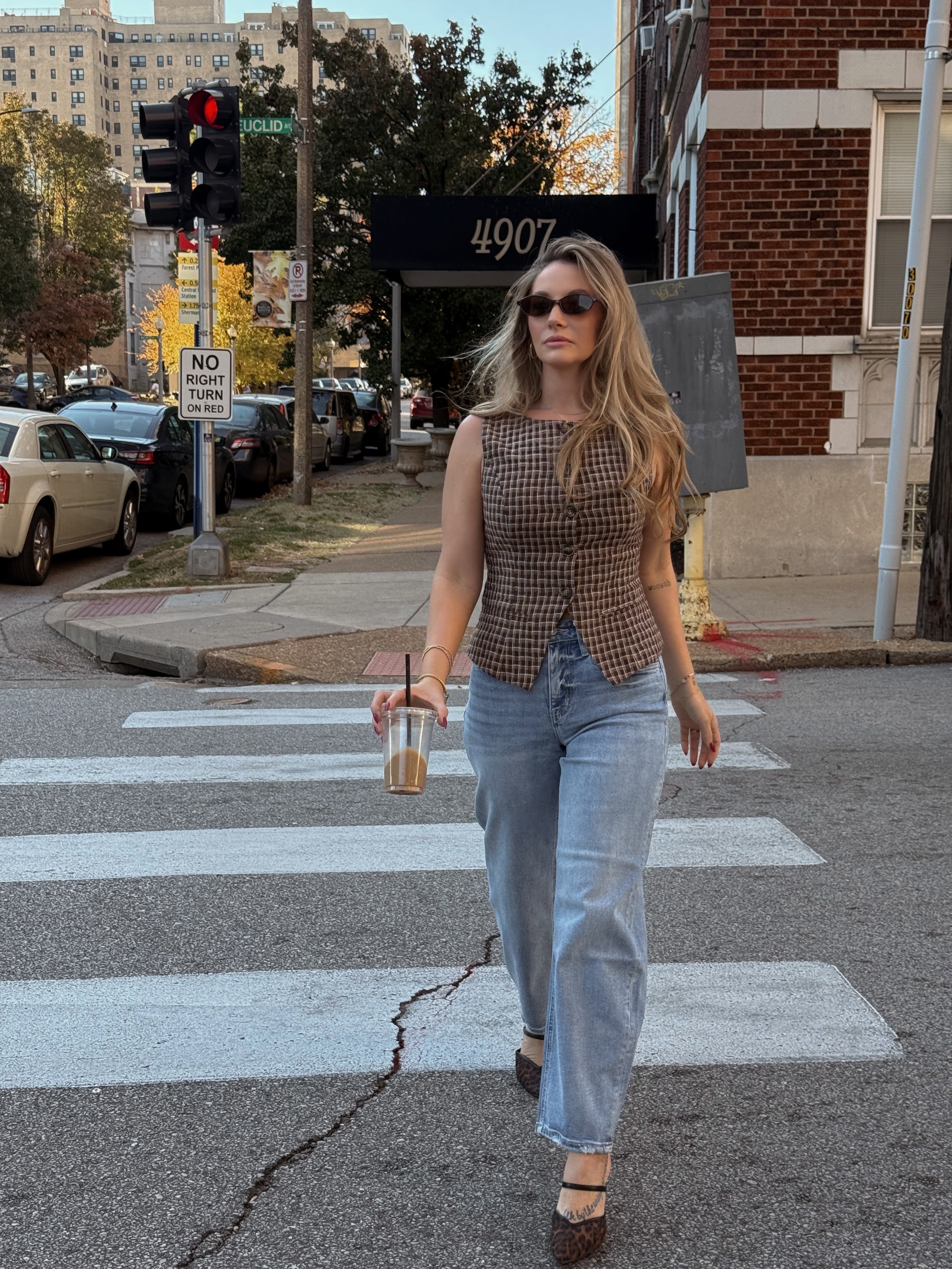 PERRY PLAID MINI VEST.