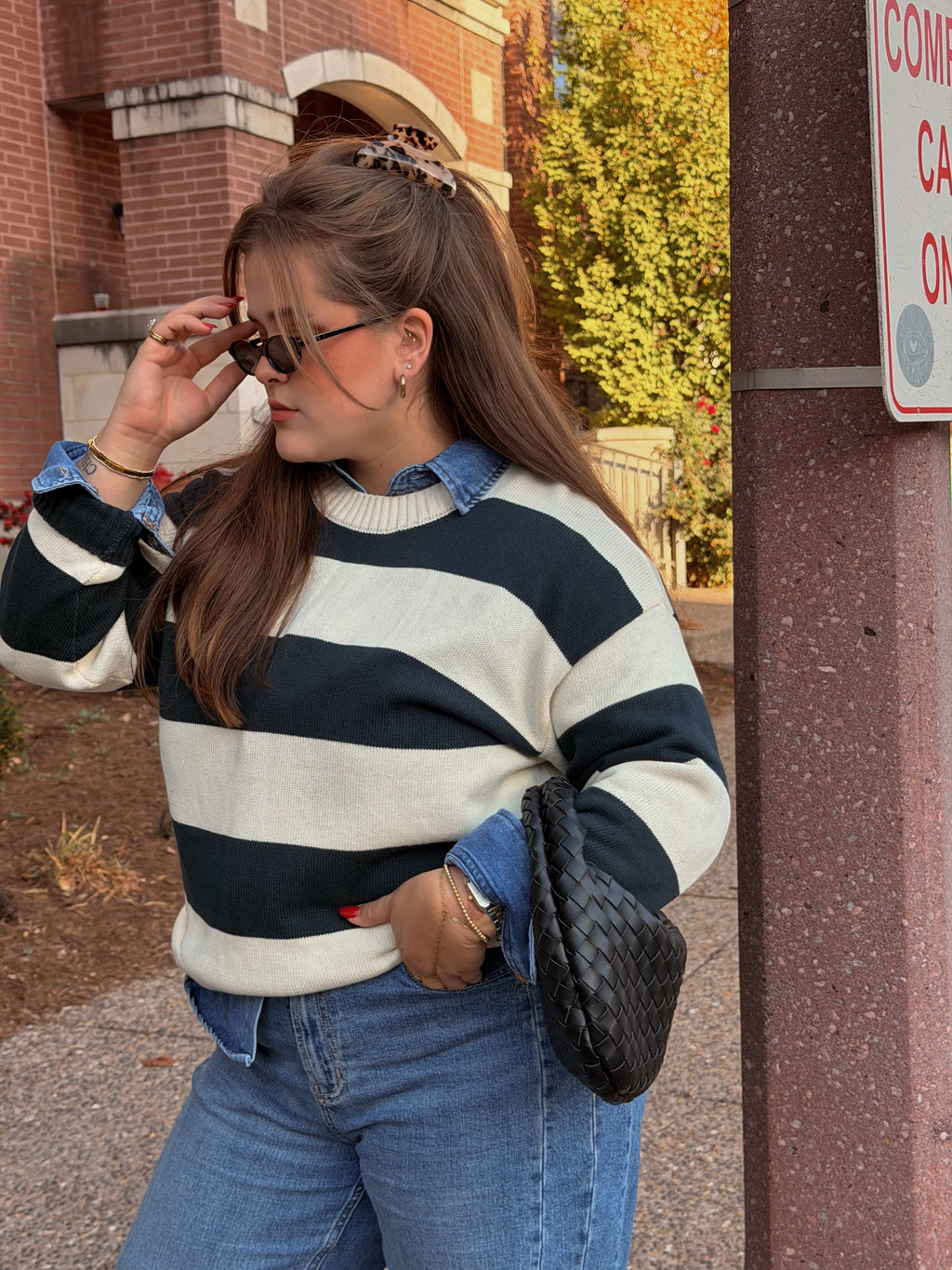 SUTTON STRIPED SWEATER.