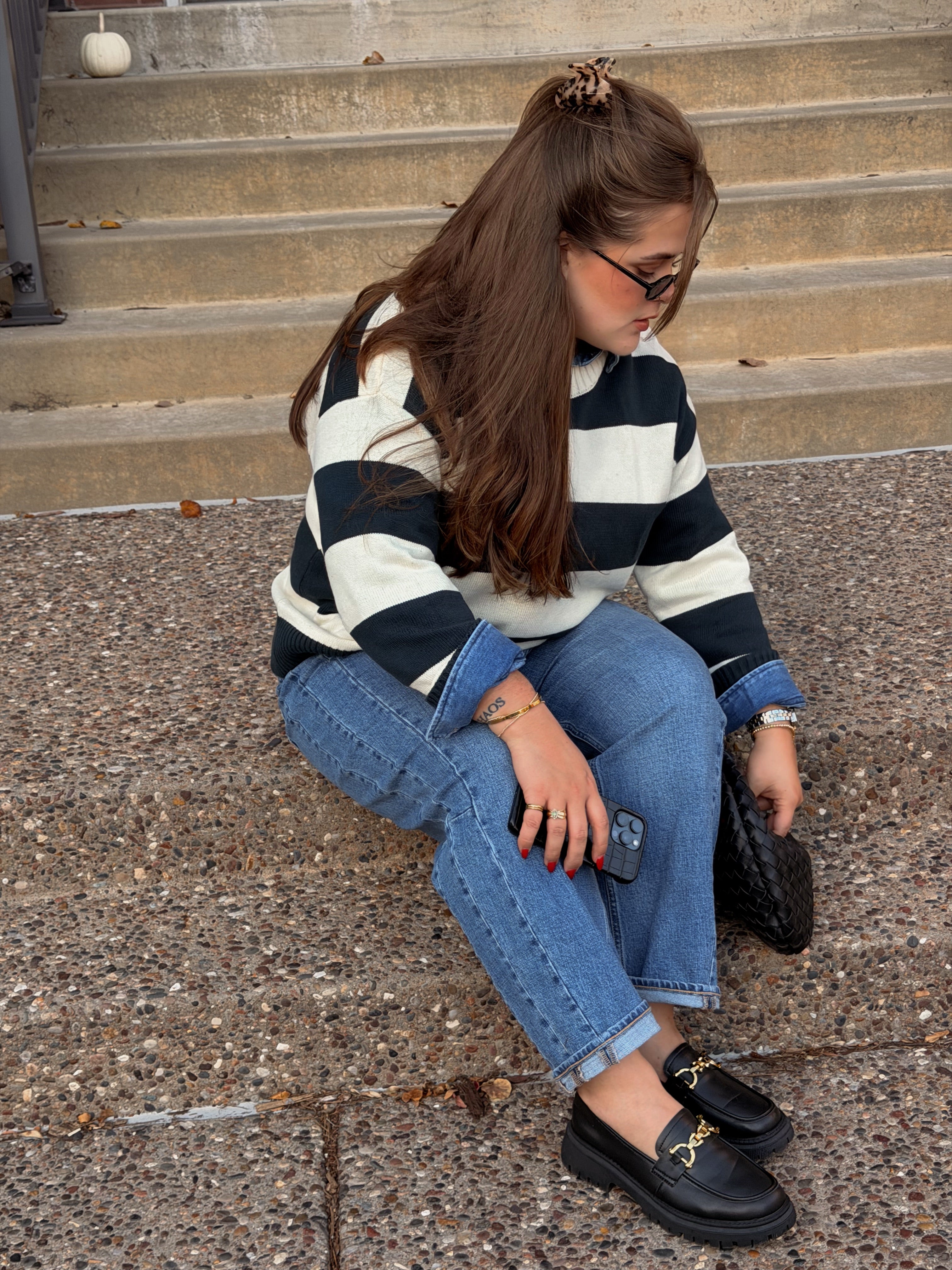 SUTTON STRIPED SWEATER.