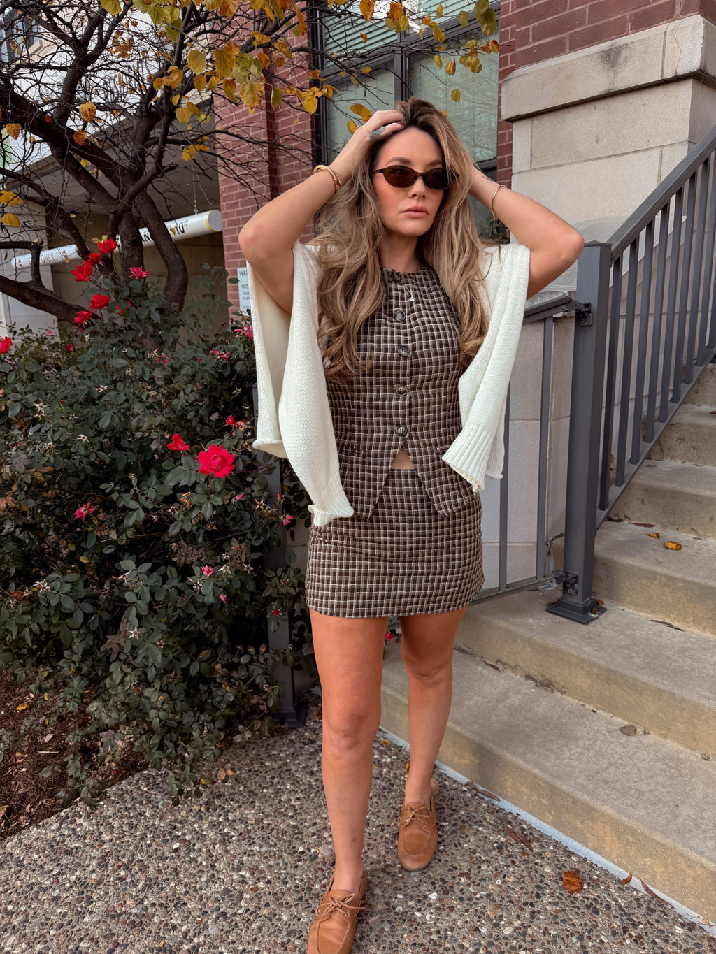 PERRY PLAID MINI SKIRT.