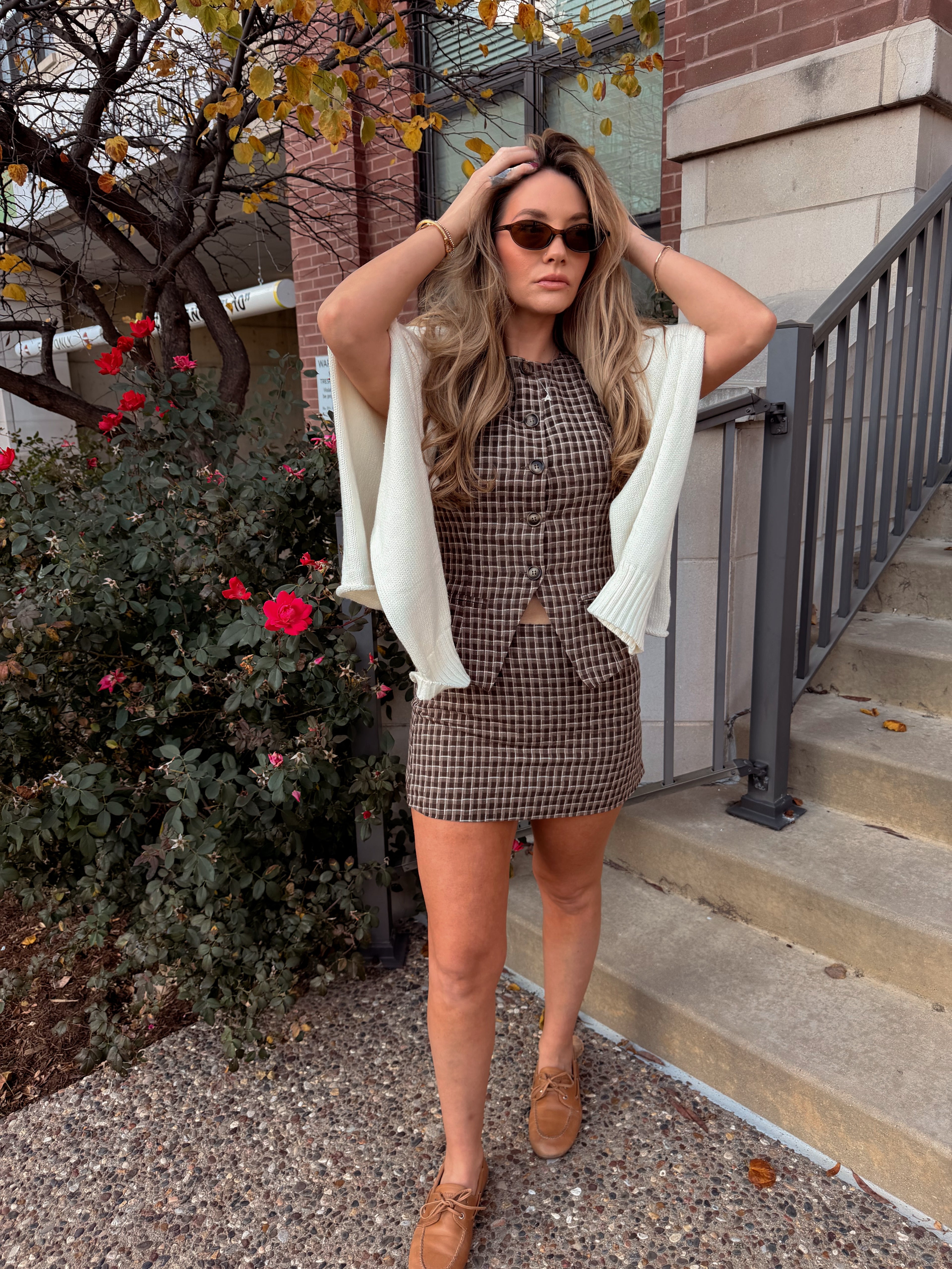 PERRY PLAID MINI SKIRT.