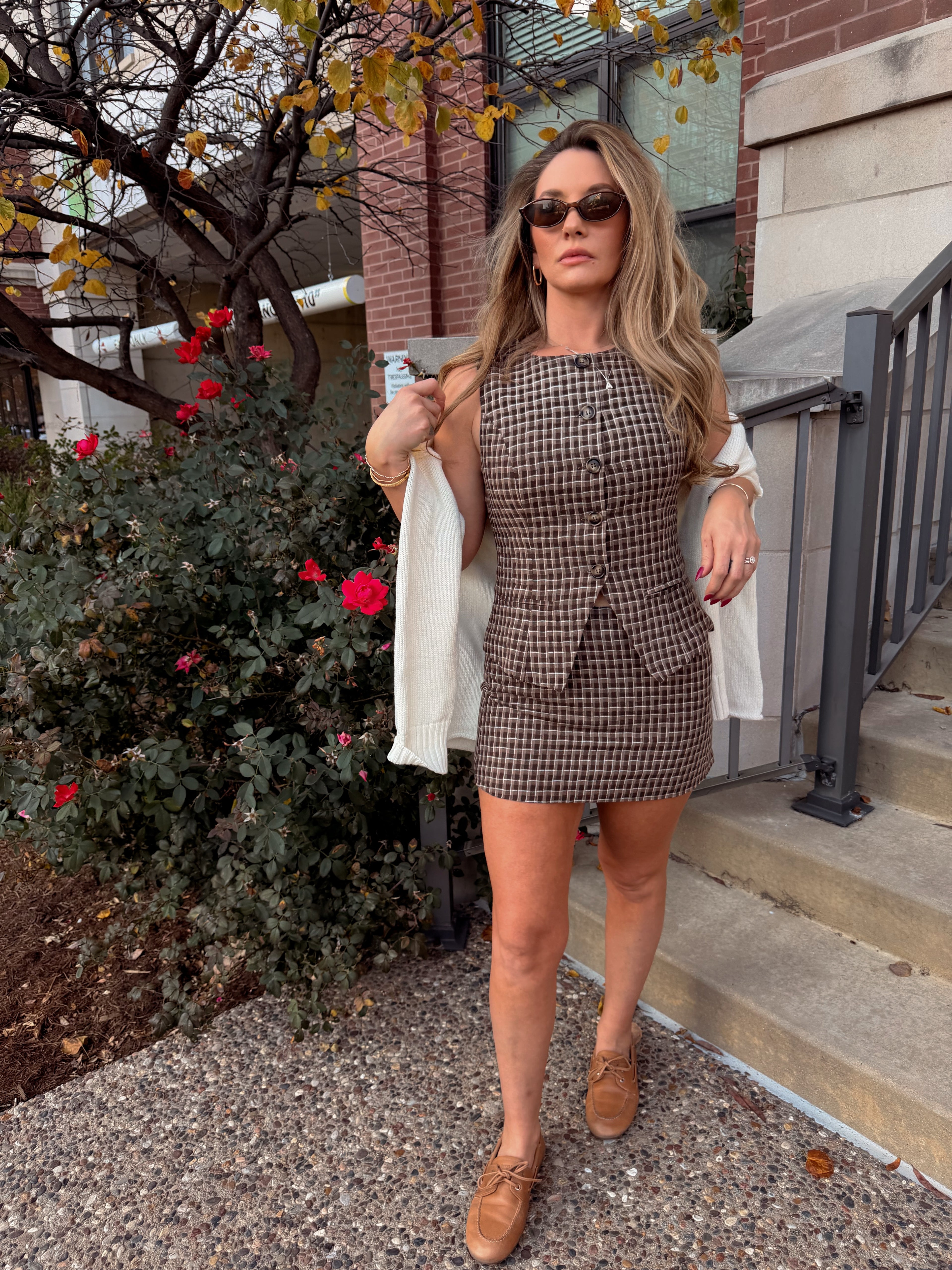 PERRY PLAID MINI SKIRT.