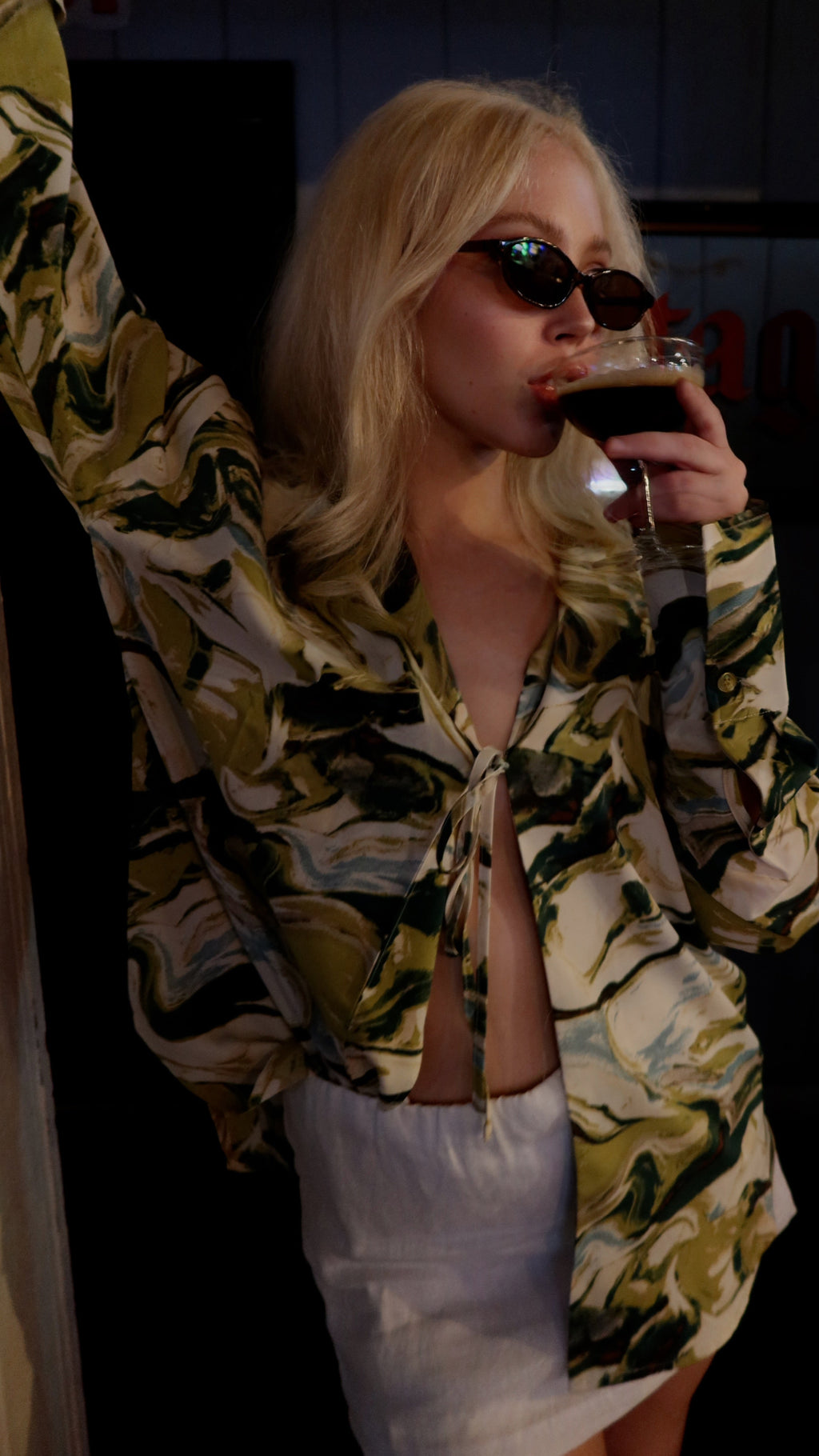AFTER MIDNIGHT TIE FRONT TOP.