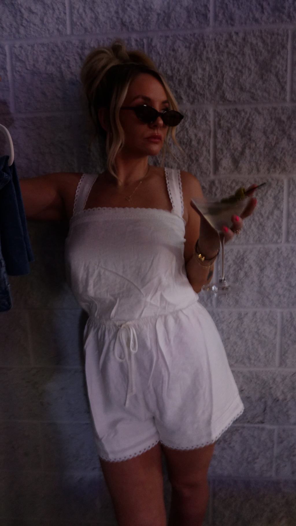 HAPPY HOUR LACETRIM ROMPER.