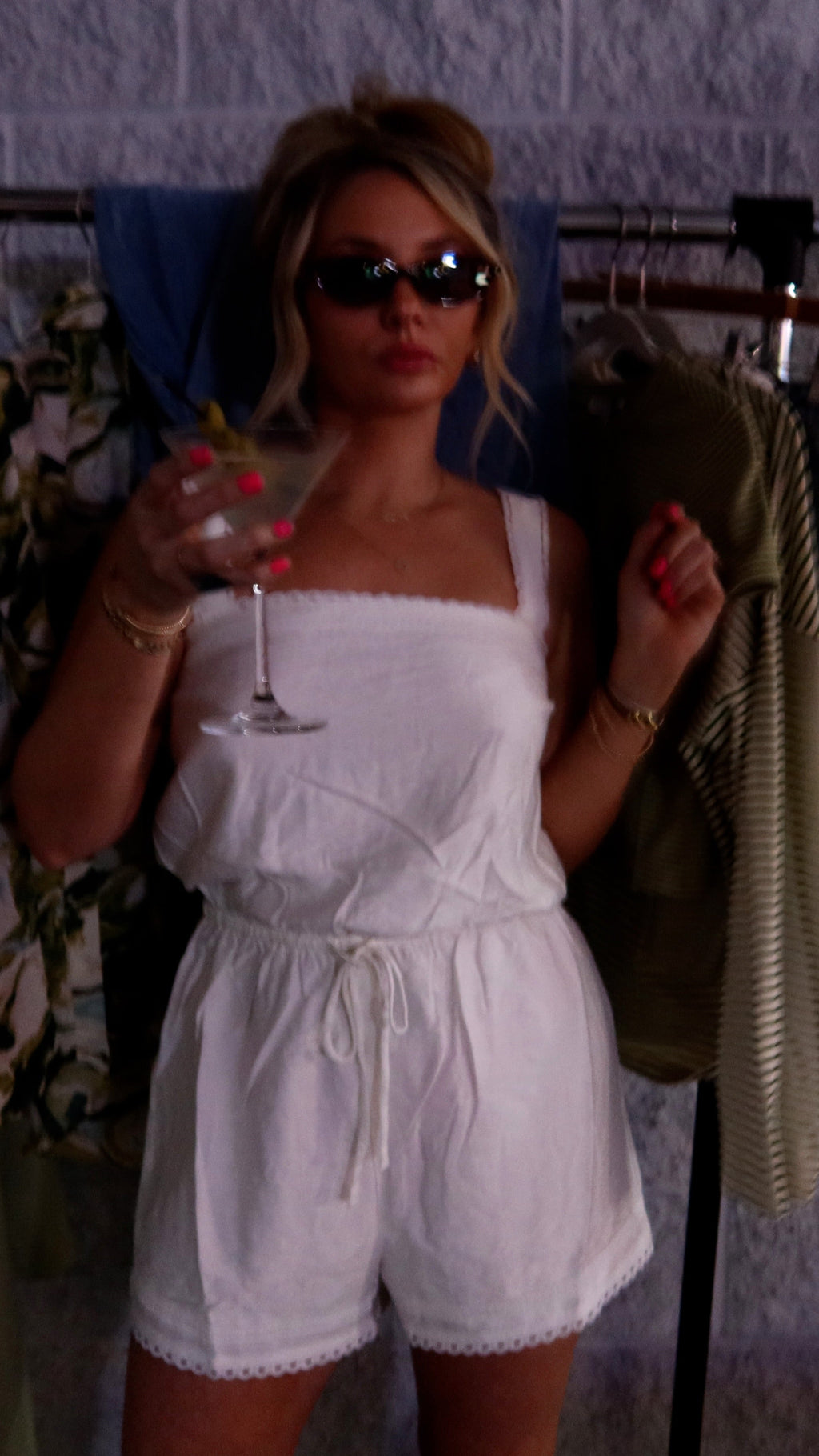 HAPPY HOUR LACETRIM ROMPER.