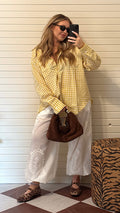 GINGHAM OVERSIZED BUTTON UP.