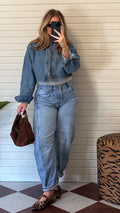 DARCY CROPPED DENIM TOP.