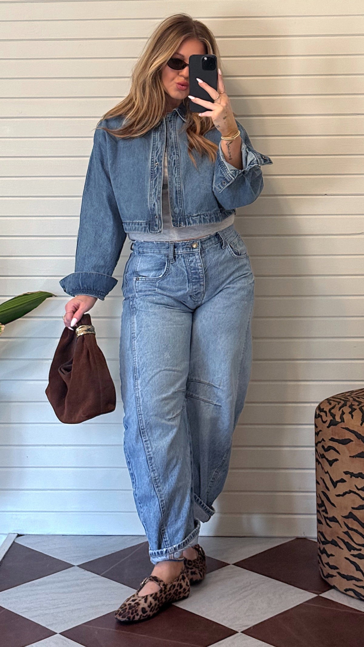 DARCY CROPPED DENIM TOP.