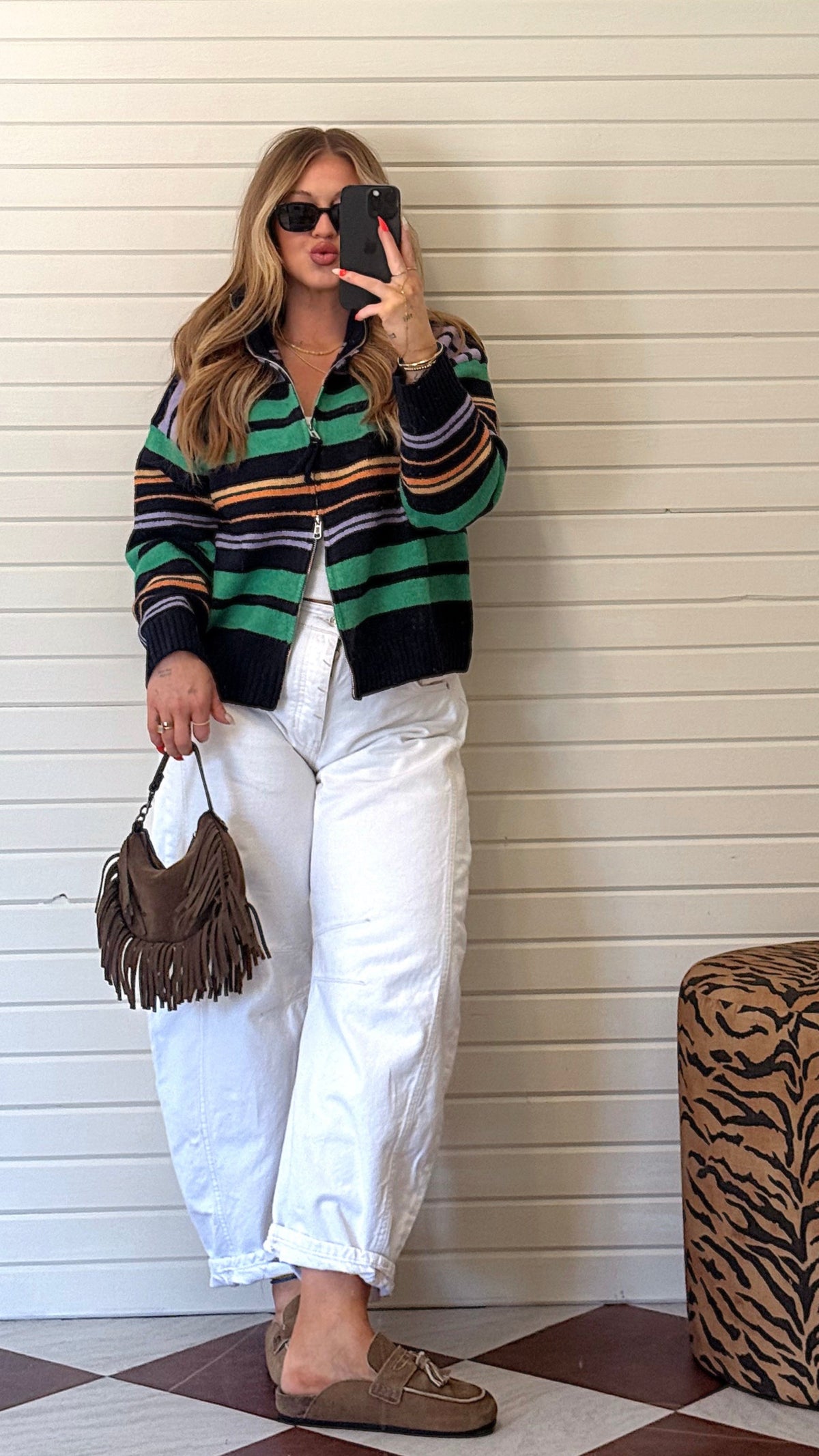 MAXX STRIPED MOCK NECK.