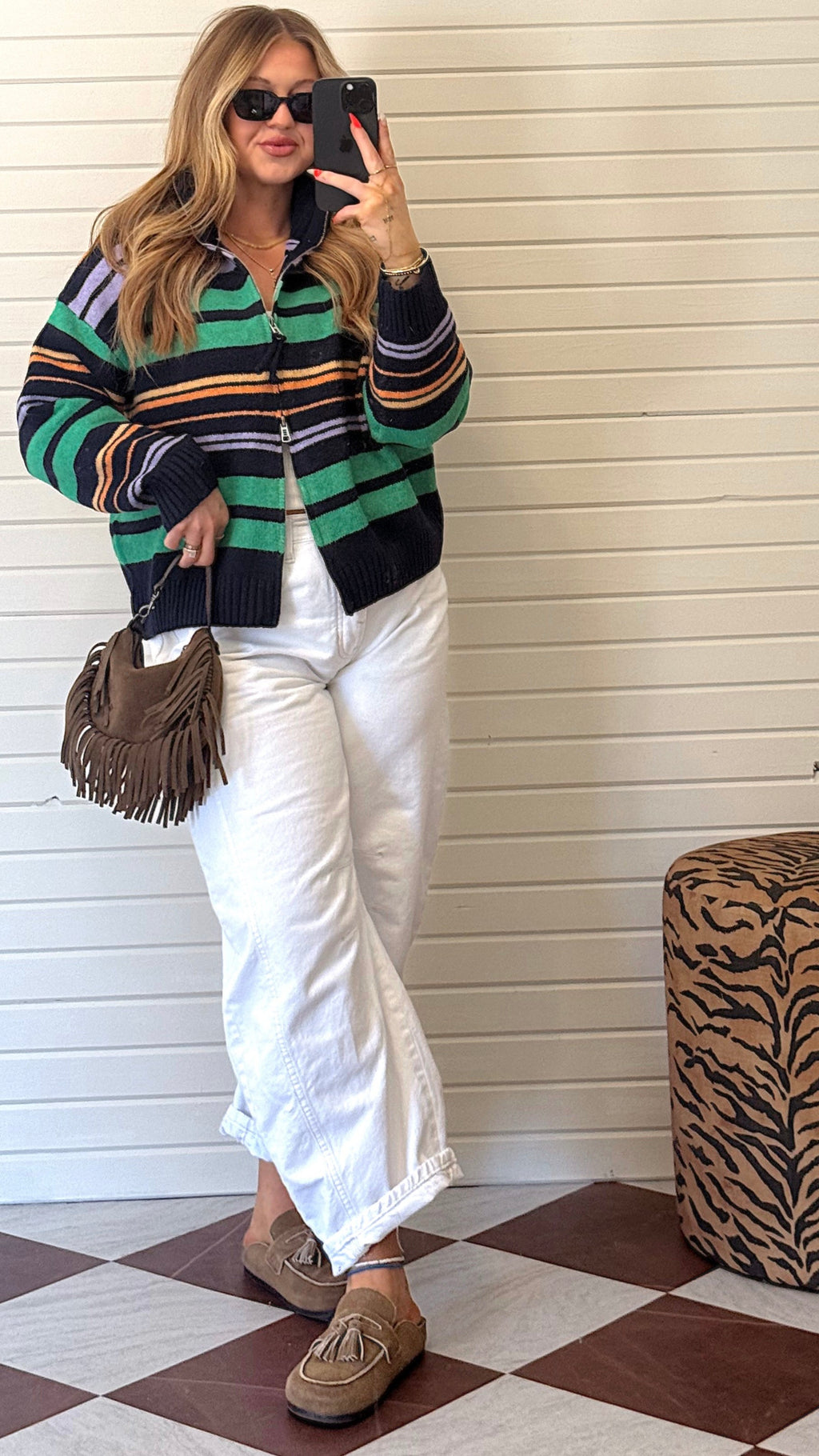 MAXX STRIPED MOCK NECK.