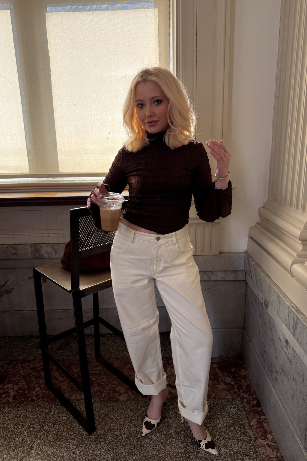 HALEY SMOCKED TOP.