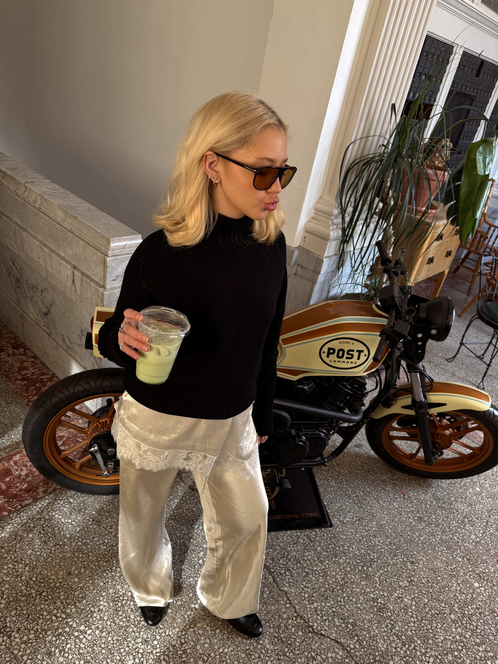 BAKER FUNNEL NECK SWEATER.