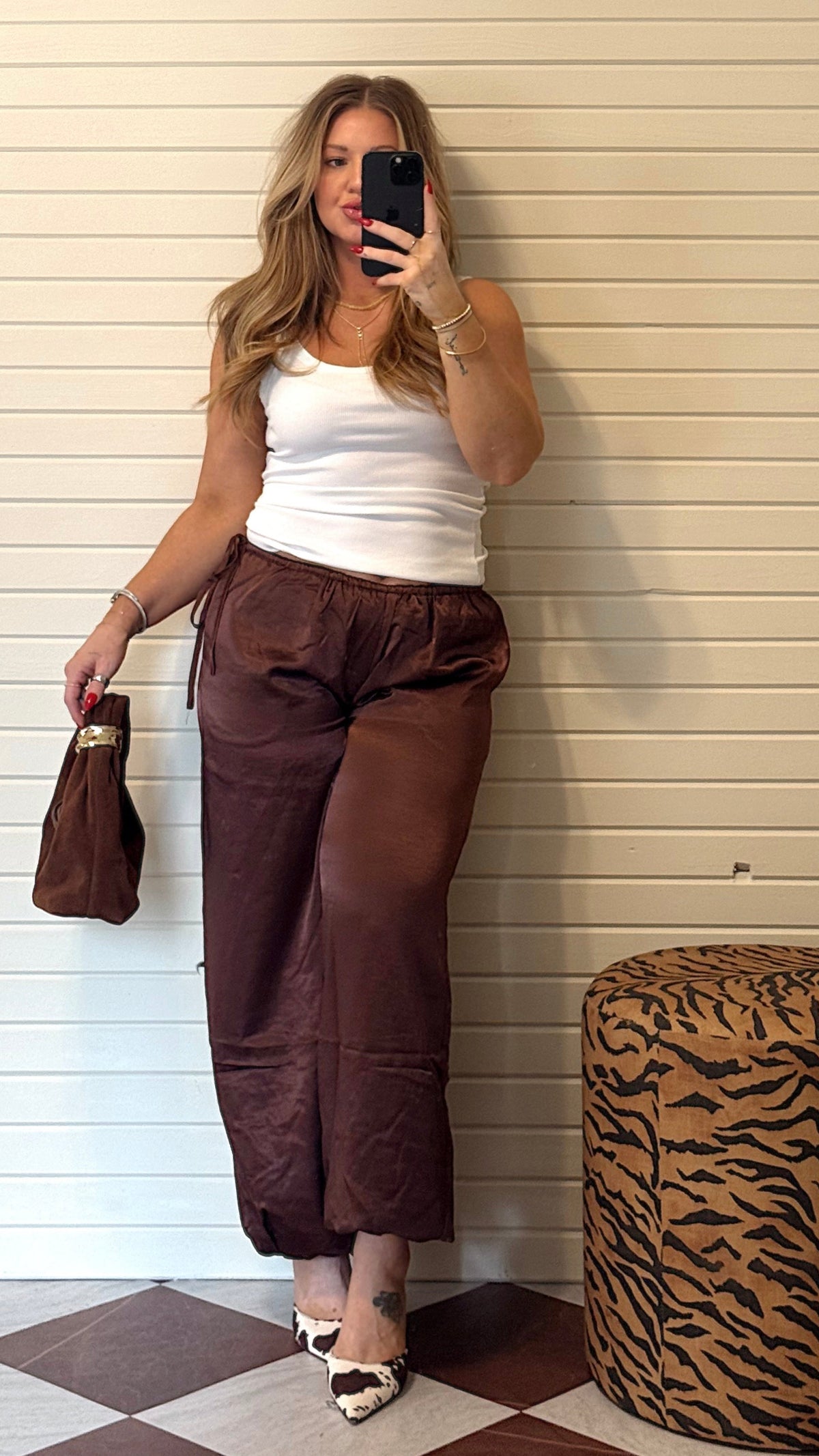 SADIE SATIN BALLOON PANTS.