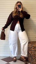 CAROLINE PEPLUM SWEATER.