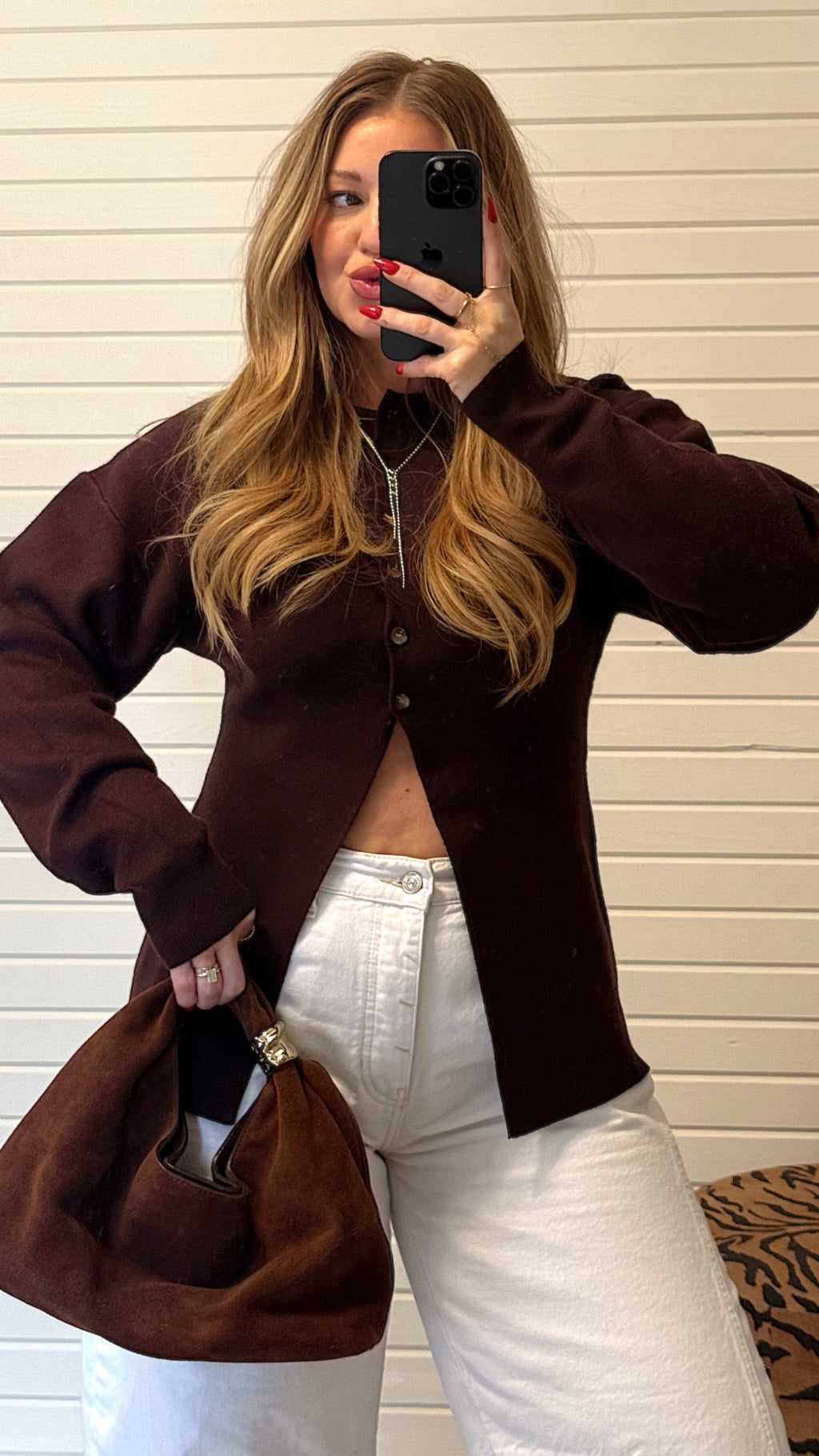 CAROLINE PEPLUM SWEATER.