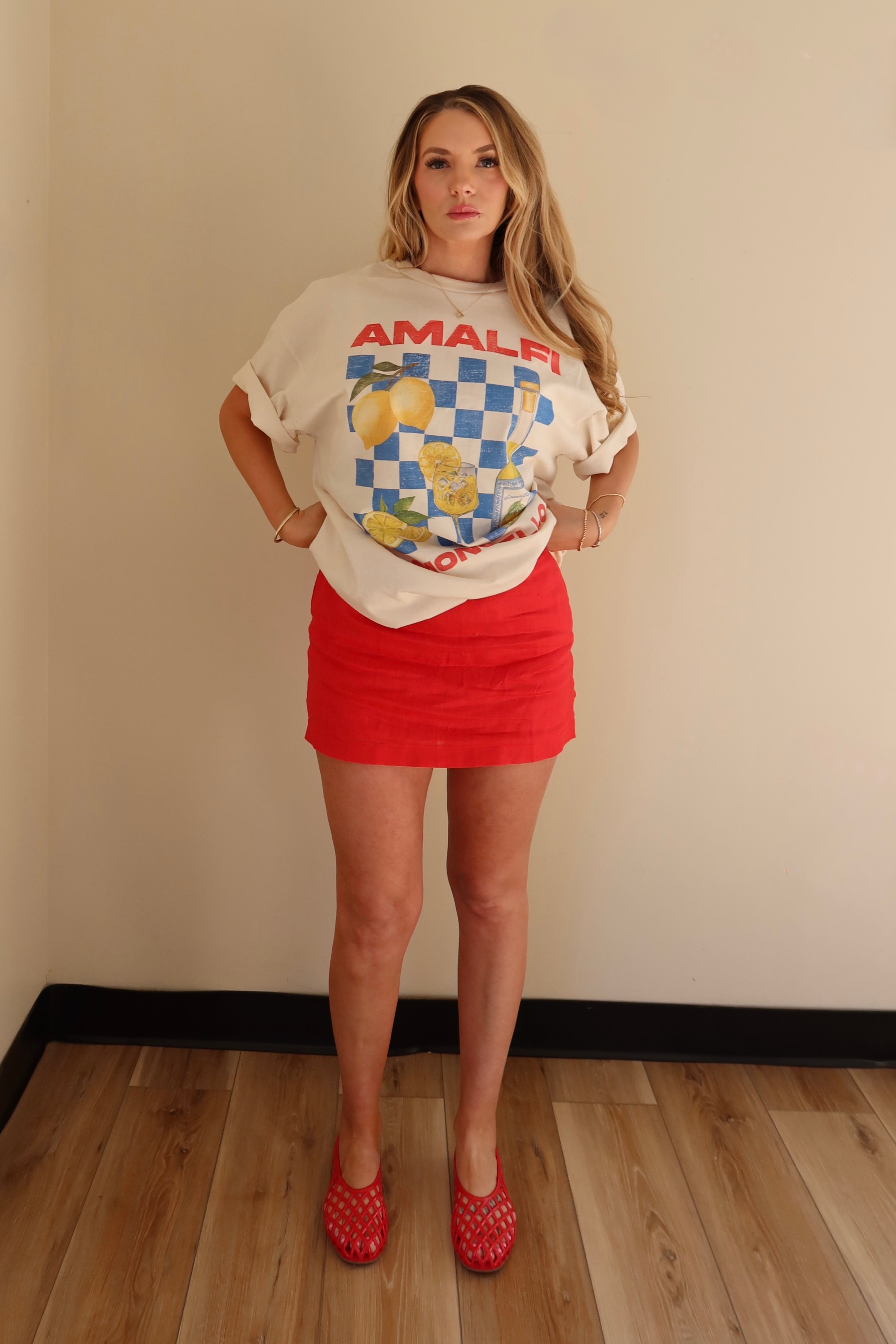 MARINA LINEN MINI SKORT.