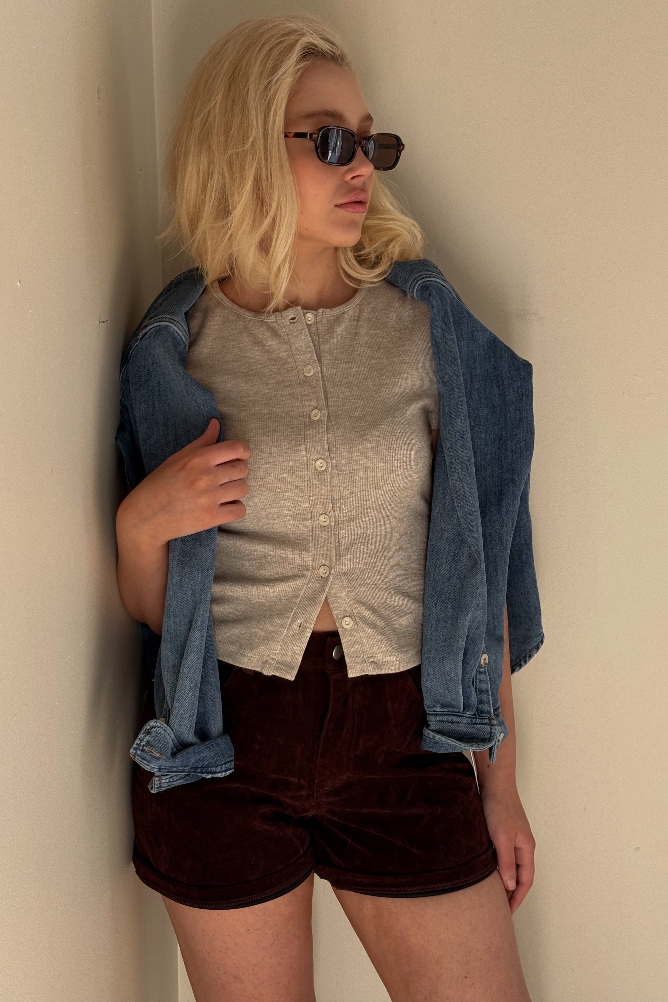 SUMMER IN SUEDE SHORTS.