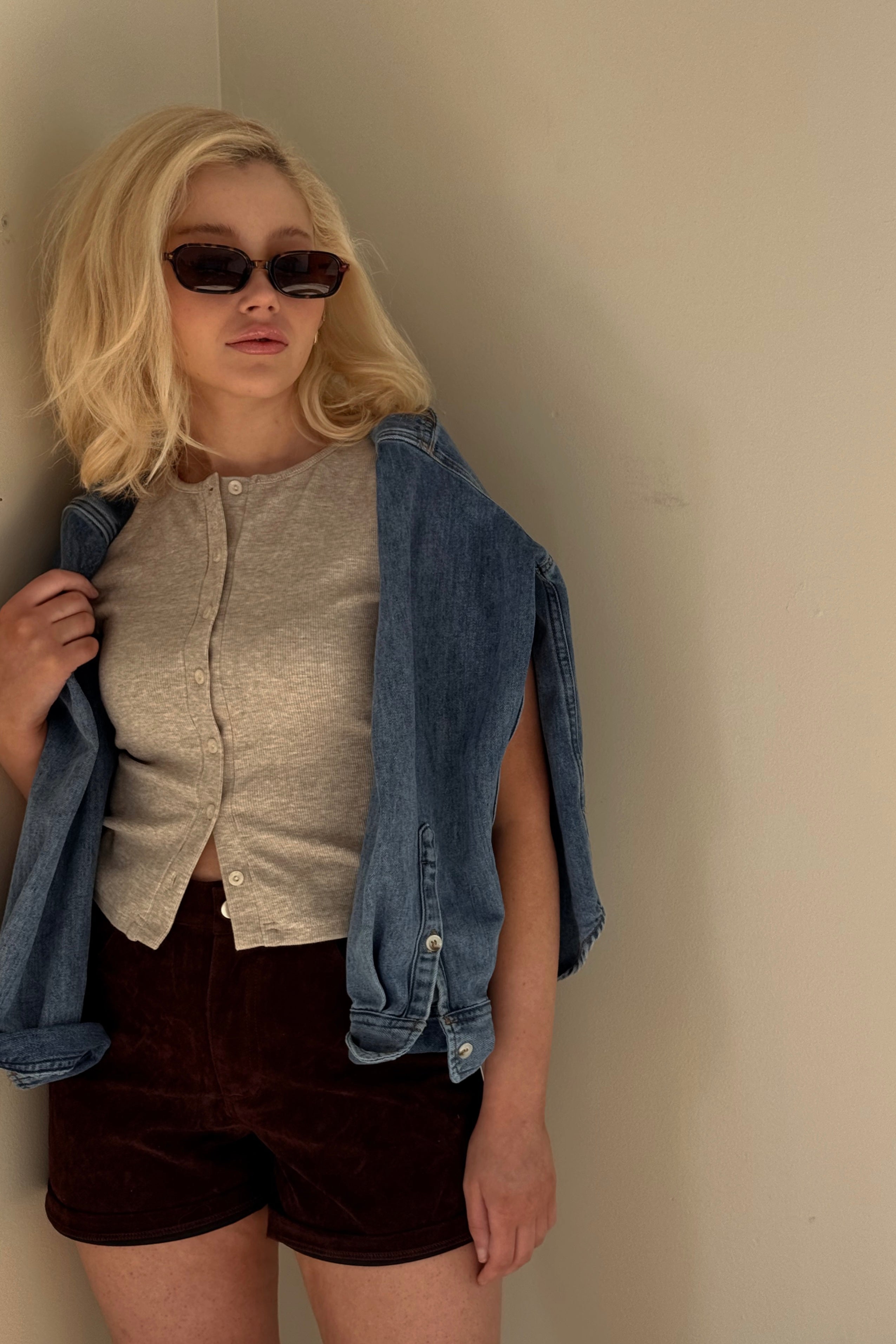 SUMMER IN SUEDE SHORTS.