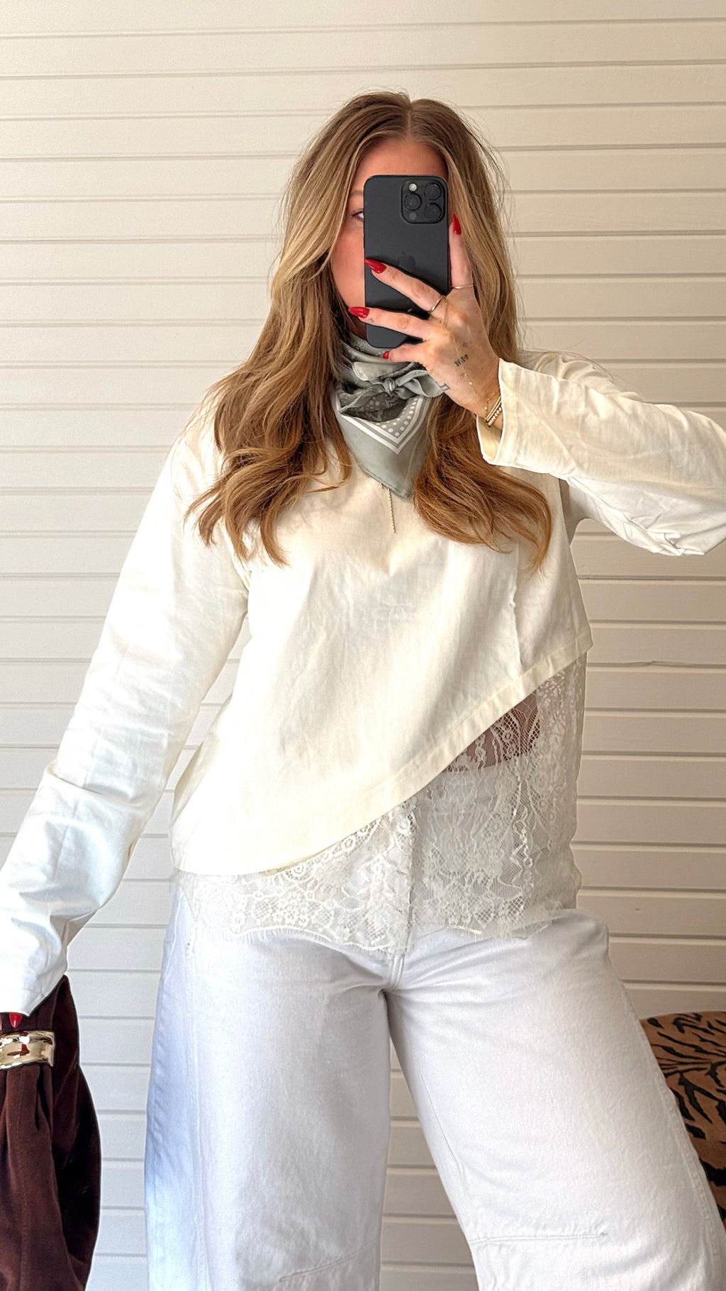 LAUREN LACE TRIM TOP.