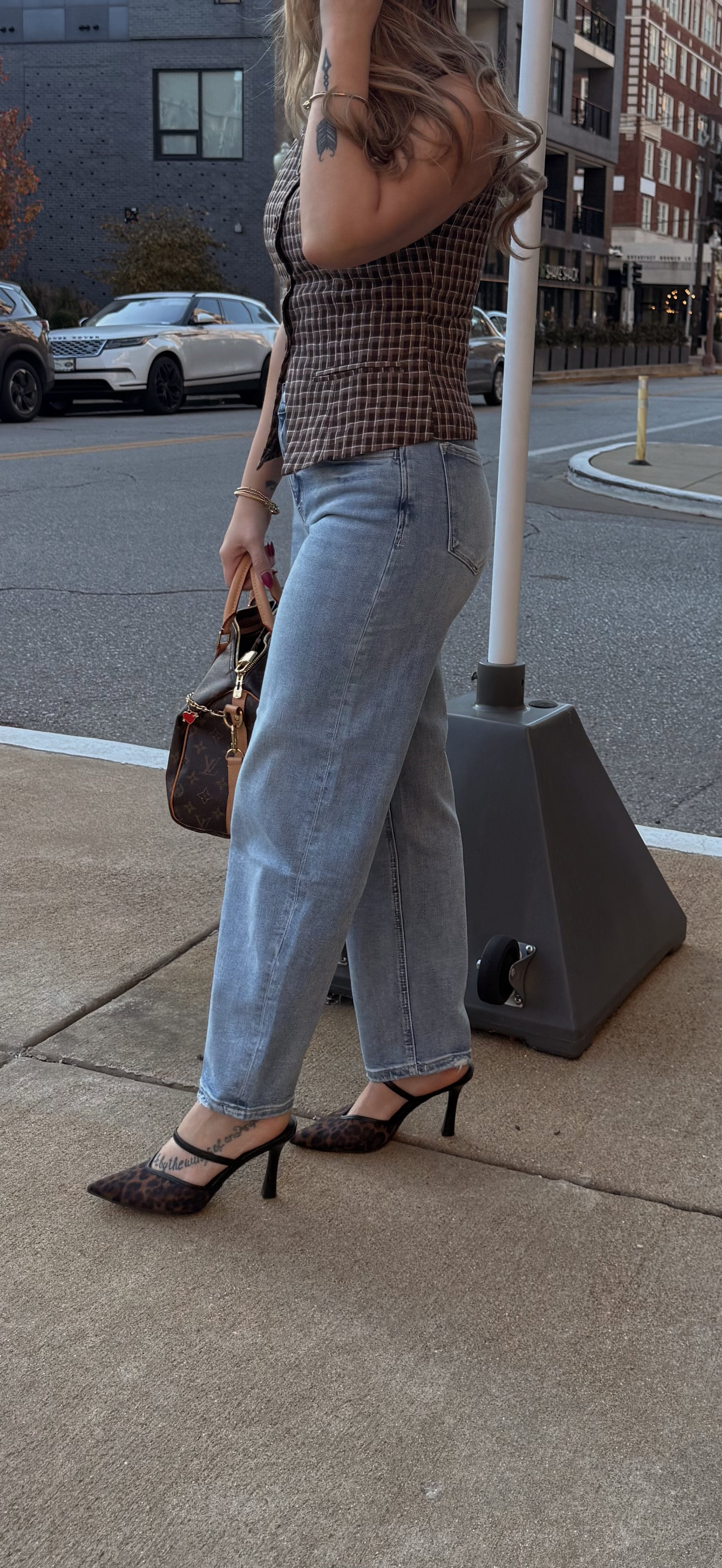 PERRY PLAID MINI VEST.